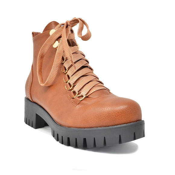 ⭐️ WOMEN'S LACE UP ANKLE COMBAT BOOTS - Picture 2 of 4